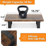 Monitor Stand Riser with 50 LB Capacity, Stable Wood Computer Monitor Stand for Desk Organizers, Anti-Slip Computer Riser Monitor Shelf for PC Laptop Notebook Printer Computer Imac, Rustic Brown