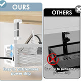 Cable Management, 2 Pack Cable Management under Desk, Cable Tray