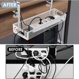 Cable Management, 2 Pack Cable Management under Desk, Cable Tray