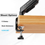 Dual Monitor Stand for Desk - Dual Monitor Mount for 17-32 Inch Screens,Height Adjustable Dual Monitor Arm Desk Mount with Clamp and Grommet Base,75X75/100X100Mm VESA Mount,Max 19.8 Lbs,Black