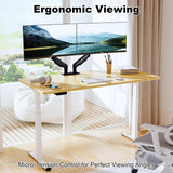 Dual Monitor Stand for Desk - Dual Monitor Mount for 17-32 Inch Screens,Height Adjustable Dual Monitor Arm Desk Mount with Clamp and Grommet Base,75X75/100X100Mm VESA Mount,Max 19.8 Lbs,Black